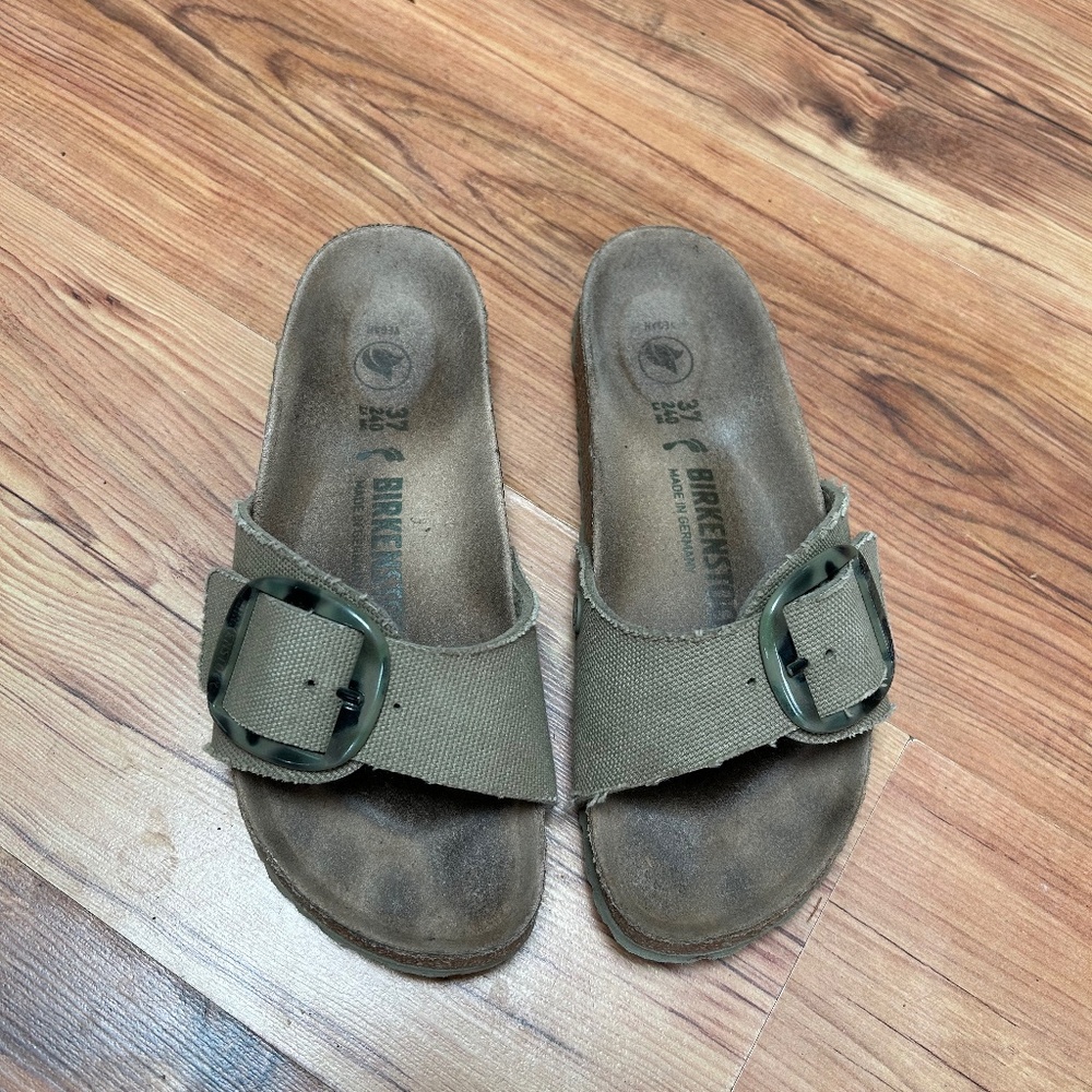 Birkenstock Madrid in Cotton Canvas, size 37 (6.5-7)